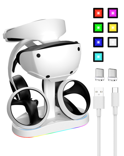 Controller Charging Dock for PS5 VR2 Charging Station with VR Headset Holder Display Stand PS VR2 Controller Charger for PSVR2