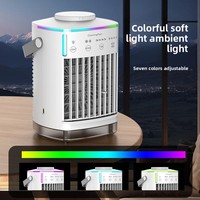 Enfriador de Aire con Función de Enfriamiento por Agua y Hielo, Modelo Compacto de Escritorio, Uso en Casa o Dormitorio, Funcionamiento Silencioso, Purificador de Aire, Control Táctil