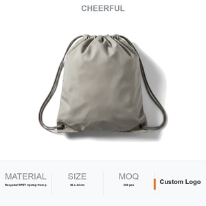 Sac à dos pliable écologique en Ripstop recyclé avec cordon de serrage, RPET ultraléger, se plie dans sa propre poche, logo personnalisé, cadeau - Product Image 1