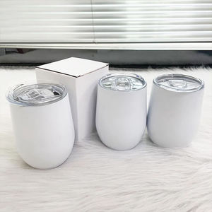 Paquete de 50 vasos de vino de acero inoxidable con aislamiento de doble pared de 12oz, 50 paquetes de sublimación en blanco, vasos para promociones - Product Image 1