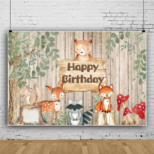 Fondo con dibujos de animales para fiesta de Cumpleaños de Niños, material de fotografía de comercio exterior, Fondo de fotografía, tela, sombra, pasillo - Product Image 2