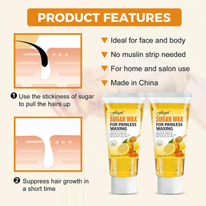 Kit de cire <span class=keywords><strong>au</strong></span> <span class=keywords><strong>sucre</strong></span> 50 ml, <span class=keywords><strong>épilation</strong></span> moins douloureuse, sans chaleur, soluble dans l'eau, pour tous les types de peau et de poils du corps, fusion rapide, cire dure - Product Image 2