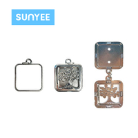 Collier en métal Sunyee tendance, vierge pour sublimation, avec pendentif creux pour diffusion d'huiles essentielles et impression photo
