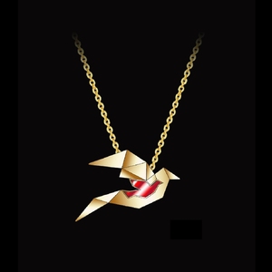 [Exposición Internacional de Joyería de Hong Kong] Exquisito Collar de Amor de Inspiración Oriental Chapado en Oro con Detalles de Gemas - Product Image 3