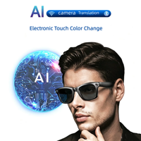 Lunettes Intelligentes Haut de Gamme Tout-en-un avec Caméra IA, Traduction, Écran Tactile Électronique, Changement de Couleur, Réglage de la Luminosité, Appel et Musique