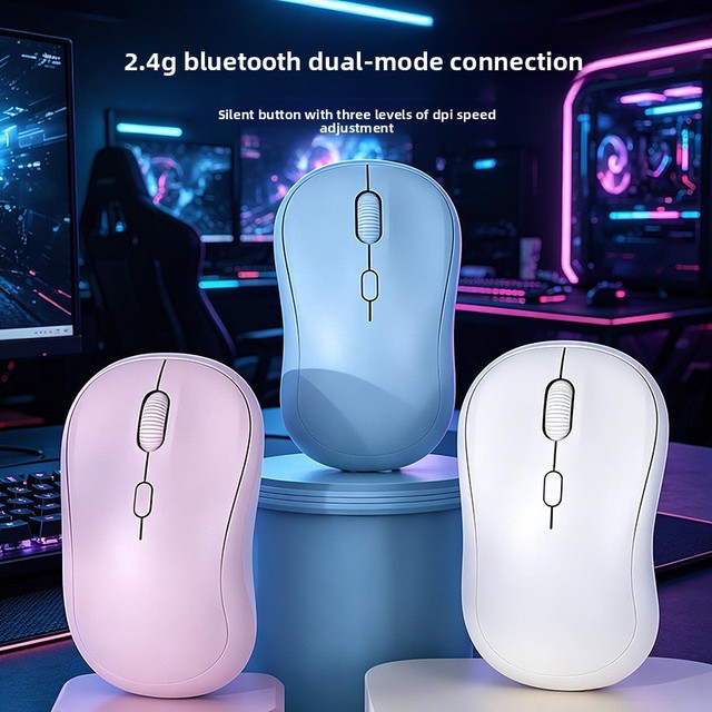 Wireless USB Rechargeable 4-button Mouse 24G/ Dual-mode Silent for Business Office Gamingdesktop Laptop; Stock Ships