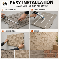 Panel de Pared de Piedra PU de Color Personalizado, Textura Natural, Revestimiento 3D Ligero para Fachadas de Villas y Proyectos de Paredes Decorativas