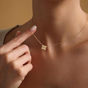 Collar con Número de Ángel 11:11 en Oro de 18k, Colgante con Número de Ángel <span class=keywords><strong>1111</strong></span>, Collar con Número de la Suerte, Regalo para Ella - Product Image 3