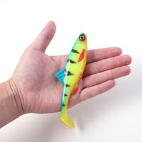 3D Eyes T-Tail Soft Silicone Bass Appât Artificiel Multicolore Naufrage Rapide Leurre de Pêche en Mer Profonde pour Marlin Mer Bateau Pêche