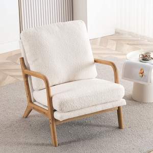 Modern Sherpa Lounge <b>Arm</b> <b>Chair</b> for Home for Living Room Bedroom or Dining Cozy <b>Comfy</b> for Reading Wide for Small Apartment - Product Image 1