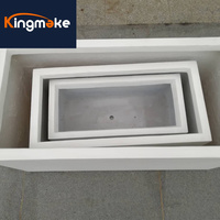 Kingmake Pots de fleurs en béton Grand pot de fleurs moderne noir imperméable Jardinière d'arrosage Pot de plantes d'extérieur