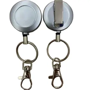 Personalizado Heavy Duty Retrátil Badge Holder Reel, Bem Metal ID Badge Holder com cinto Clipe Chaveiro para o cartão de nome Keychain