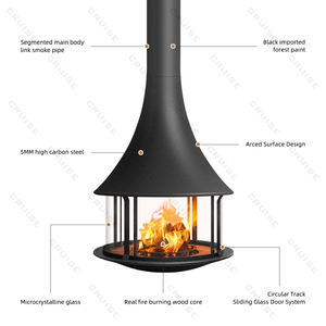 CRUISE <span class=keywords><strong>focolare</strong></span> resistente alle alte Temperature Comfort domestico moderno 900mm appeso camino elettrico piastra di ferro con diametro 1000mm - Product Image 5