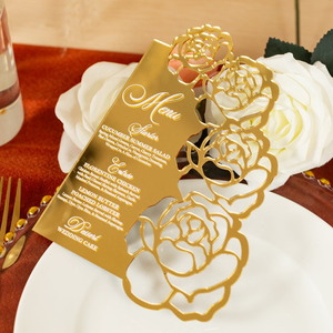 Tarjeta de menú de restaurante acrílica personalizada boda con logotipo de impresión y grabado UV - Product Image 3