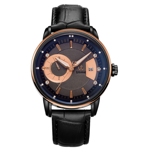 Luxury Men Mechanical Watch Genuine Leather Strap 41mm Stainless Steel Case Automatic Wristwatch Custom Logo Brand Watches