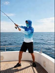 Sweat à capuche de pêche à manches longues avec protection solaire UPF 50 UV, vêtements de pêche pour hommes - Product Image 6