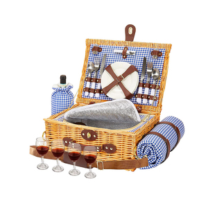 Cesta de Picnic Plegable de Mimbre con Asa, Económica, para Regalo - Product Image 1