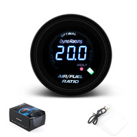 Jauge de rapport air-carburant spécifique à la course automobile de 52 mm avec échelle LED et écran LCD numérique, comprend des jauges de température d'huile et de température d'eau