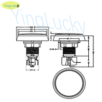 NOUVEAU Bouton poussoir plat électroplaqué 60 mm avec fente pour monnaie et ampoule LED pour borne d'arcade et centre de jeux en plastique
