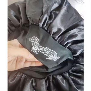 Gorro de Dormir de Seda de Alta Calidad de 36 cm con Logotipo de Diseñador, Doble Capa, Elástico e Irreversible, Gorro de Satén Personalizado para el Cabello - Product Image 3