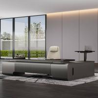 Nouveau design de mobilier de bureau, bureau de direction réglable et fonctionnel, haut de gamme et luxueux, bureau de direction luxueux pour PDG