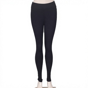 Legging de yoga taille haute sans couture longueur cheville 2026, patchwork noir, polyester coton, taille élastique, pour femme, écoresponsable - Product Image 1