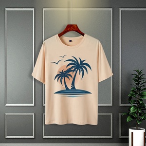 Camiseta de punto con cuello redondo y poliéster 100% para hombre al por mayor, camiseta de manga corta con estampado digital de 180 gramos de estilo vintage para gimnasio - Product Image 5