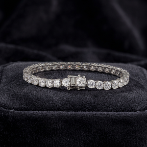 Luxury VVS Moissanite Tennis <b>Bracelet</b> Round Cut Iced Out Diamond Look Hip Hop Jewelry Trendy Gift <b>for</b> <b>Men</b> and Women - Product Image 1