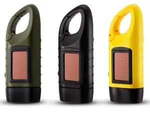 Mini Emergency LED Solar Hand Crank Dynamo Flashlight Torch Outdoor Portable Self-Powered Flashlight