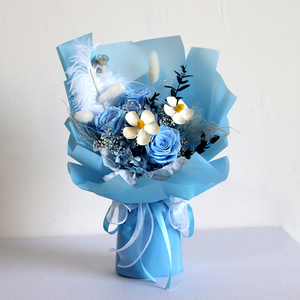 Matrimonio sposa conservato vera e propria rosa secca finestra avvolgente fiori eterni Bouquet - Product Image 2