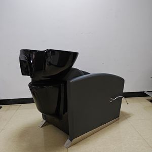 Modern Reclining Shampoo <b>Bed</b> with Ceramic Bowl Hair Wash Chair for Beauty Salon Barber Shop Spa - Product Image 2
