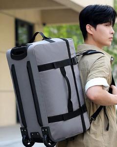PLAYMAX Classic Oxford Durable Zipper Wheeled <b>Backpack</b> <b>Convertible</b> Foldable Duffel Bag Pull Handle Water Resistant Large - Product Image 4