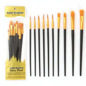 10 ensembles de pinceaux à huile en nylon plastique de haute qualité pour la peinture à l'acrylique, à l'huile et à l'aquarelle - Convient aux artistes maîtres - Product Image 3