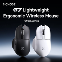 Souris de jeu ergonomique sans fil MCHOSE G7 2,4 GHz avec rétroéclairage RGB, boutons programmables, récepteur USB, câble Type-C, légère