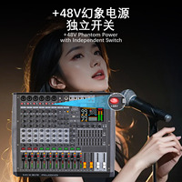 Console de mixage analogique 14 canaux GAX-HLG14 Pro pour l'enregistrement de qualité studio, le streaming en direct avec 2*9 EQ, modes d'enregistrement USB, BT