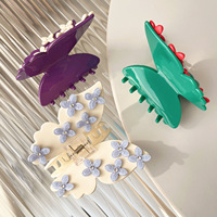 DOWELL Accessoires pour cheveux faits à la main 9 cm, Pince à cheveux papillon en acétate doux, Trèfle à quatre feuilles, Décoration capillaire pour filles