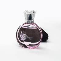 100ml Rose Cristal Parfum Bouteille En Verre pour Femmes Élégant Cylindre Forme Pompe Pulvérisateur Élégant Conception Spéciale Sérigraphie