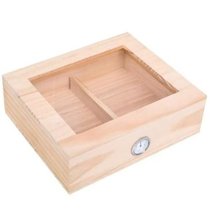 Humidor à cigares portable en bois transparent avec couvercle rabattable, boîte cadeau en bois, vente directe d'usine. - Product Image 5