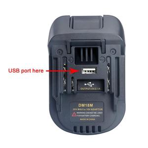 DM18M adattatore batteria misura per Ma <span class=keywords><strong>kita</strong></span> BL1830B BL1850B 18V strumento, lavoro per rugiada alt 20V per Milw aukee 18V batteria con porta USB - Product Image 6