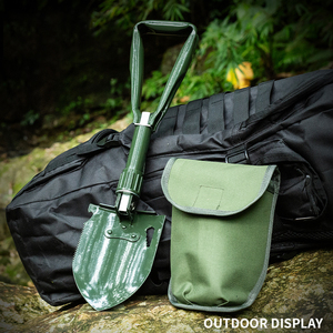 Pioche tactique multifonction pliable et légère en acier au carbone avec tête en acier pour le camping tout-terrain et la survie - Product Image 5