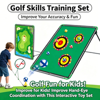 Setelan Latihan Golf Besi untuk Anak dengan Cincin Sensor dan Set Target Universal - Latihan Ayunan Edukatif yang Menyenangkan