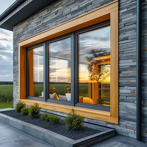 Werksbildfenster mit Fensterläden Aluminium feste Fenster Boden- bis Deckenfenster Dreifachverglaste Aluminium-Fensterfassade