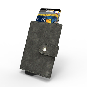 CardHoda Aluminum <b>Wallet</b> With <b>RFID</b> <b>Blocking</b> Card Holder Genuine Leather Interior Unisex Minimalist Design Fold Closure Long - Product Image 6