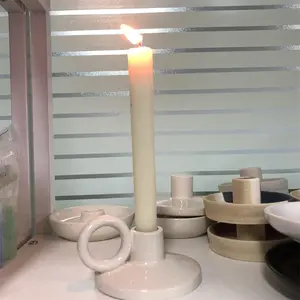 Suporte de velas para fotografia, castiçal de cerâmica, decoração de casa, 1 peça