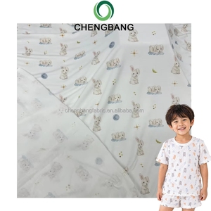 Tessuto Jersey Stampato Digitalmente 95% Bambù 5% Spandex 180gsm 170cm per Abbigliamento da Notte per Bambini - Product Image 1