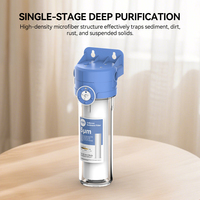 OEM/ODM Enkeltraps 10 inch PPF sedimentwaterfilterbehuizing voorfilteringssysteem voor aanrechtblad in de keuken, 5 micron, voor thuisgebruik