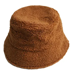 Trendy Luxury Designer Fluffy Faux Fur Warm Winter Bucket Fishing Fisherman Hat For Women
