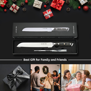 มีดหั่<span class=keywords><strong>น</strong></span>ขนมปังทำมือ ขนาด 8 <span class=keywords><strong>น</strong></span>ิ้ว เหล็กกล้าไร้สนิมคาร์บอ<span class=keywords><strong>น</strong></span>สูงจากเยอรมั<span class=keywords><strong>น</strong></span> ใบมีดหยัก ด้ามไม้ สำหรับงา<span class=keywords><strong>น</strong></span>ครัวและเตรียมเค้ก - Product Image 4