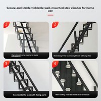 Escalier pliant mural en métal en forme de L, design moderne et peu encombrant pour usage domestique, extension de grenier, villa, hôtel, taille personnalisable