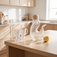 Ensemble de tasses et carafes à café en verre réutilisables Lefu, forme poisson, modernes, les plus vendus en gros pour usage domestique